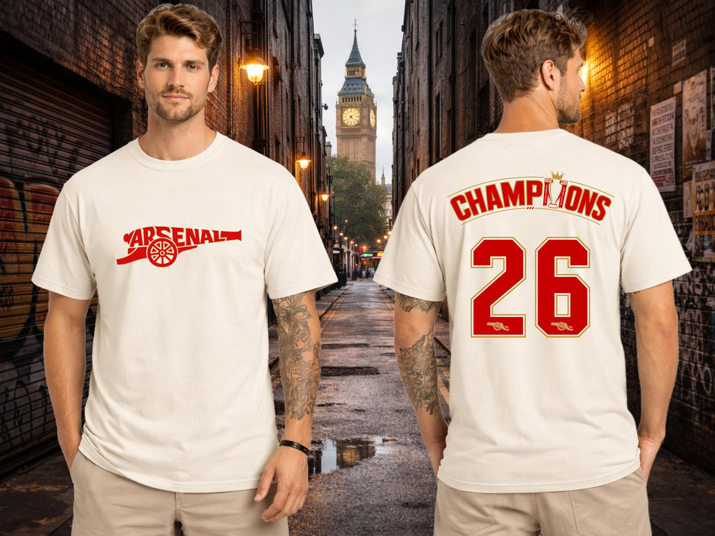 Arsenal 2026 English Champions, Cannon Shirt, North London Football Shirt, Soccer Shirt, League Champs