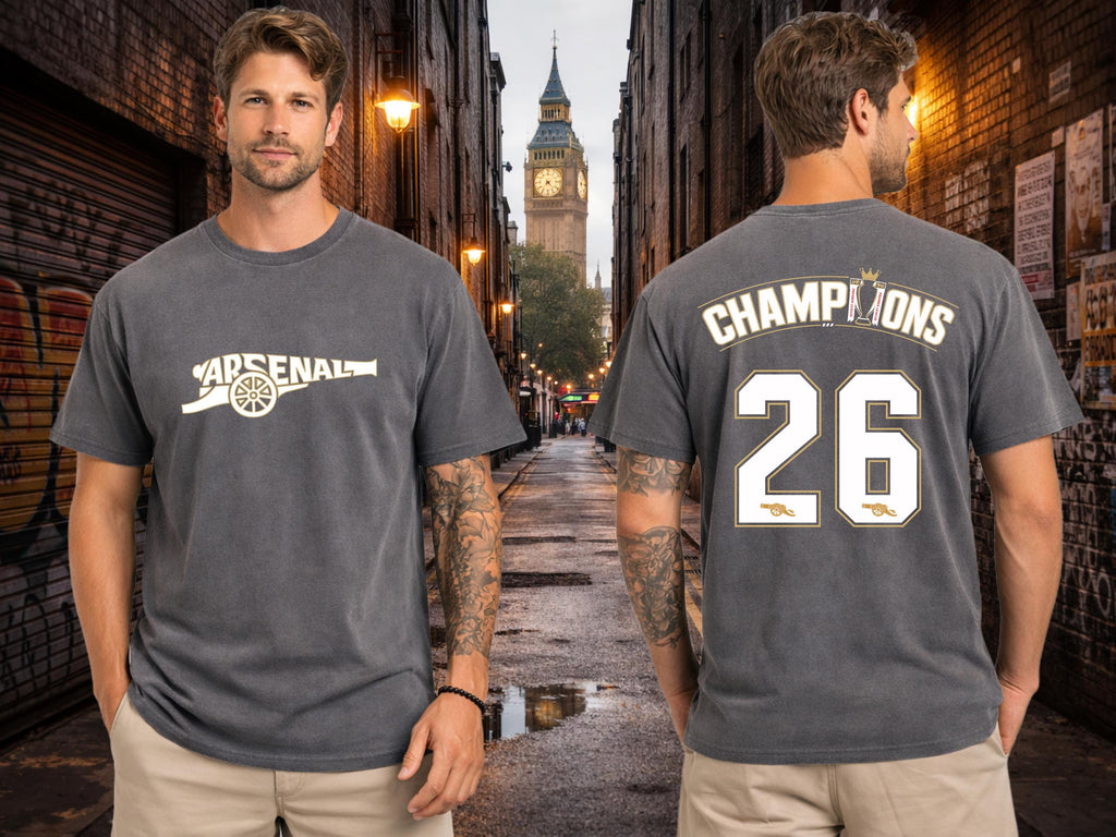 Arsenal 2026 English Champions, Cannon Shirt, North London Football Shirt, Soccer Shirt, League Champs