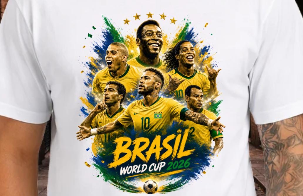 Brasil World Cup Shirt, World Cup 2026, Champions, Brazil Fan Tee, Futbol, Soccer, Football, Gift for Him, Gift for Her